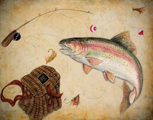 Painter Jean Plout Debuts Her Original Rainbow Trout Painting.